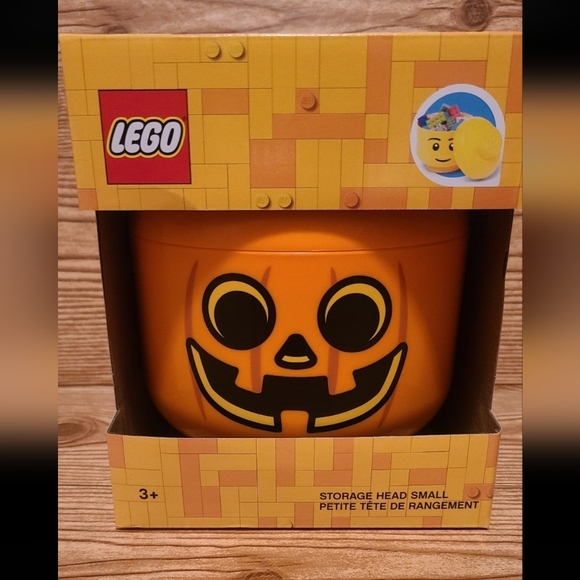 Lego Storage Head Jack-o-lantern Pumpkin Small - Picture 2 of 4